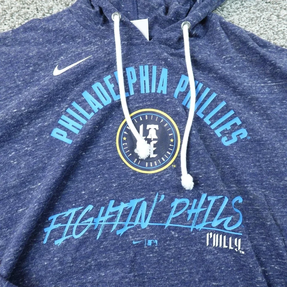 Philadelphia Phillies Hoodie Mens L Blue MLB Baseball Nike Fightin Phils Sweater